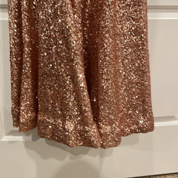 Badgley Mischka Dresses Badgley Mischka Rose Gold Sequin Gown